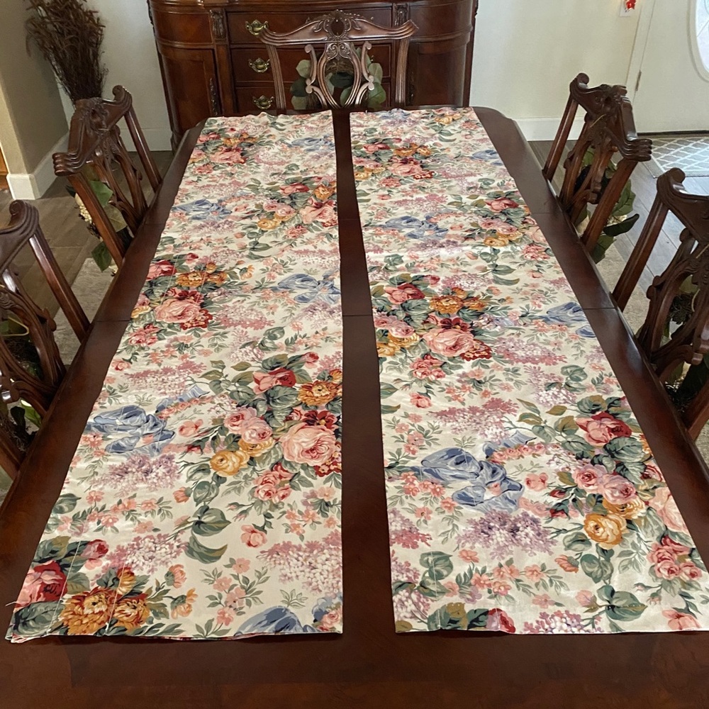 RALPH LAUREN ALLISON FLORAL WINDOW VALANCES | SET OF 2 | BLUE RL LABEL USA